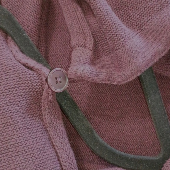 Cabi Burgundy Cowl Neck Sweater Poncho Fringe Striped Oversized Soft Wrap Warmth - Picture 11 of 11